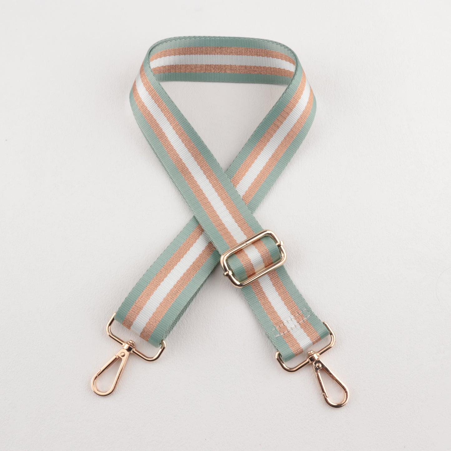 Gold and Silver Stripe Thread Glitter Bag Strap