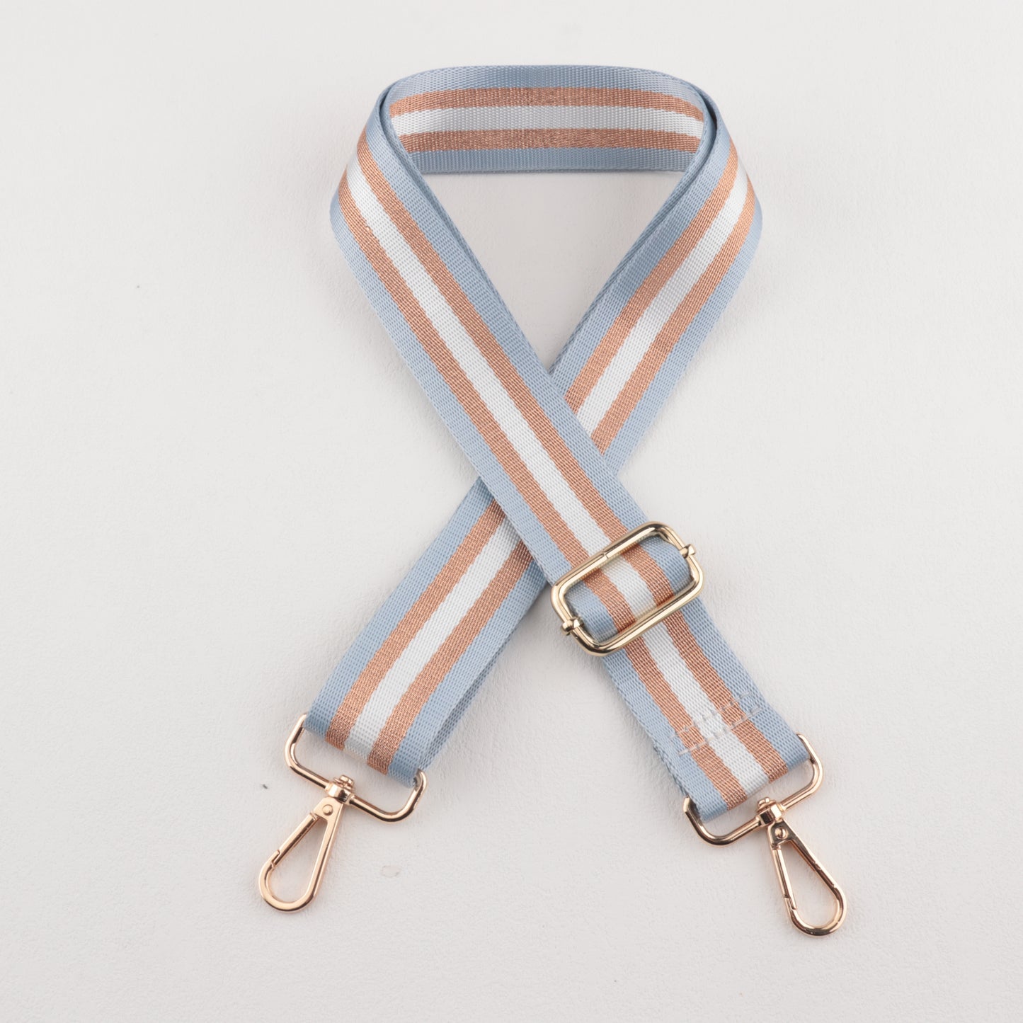 Gold and Silver Stripe Thread Glitter Bag Strap