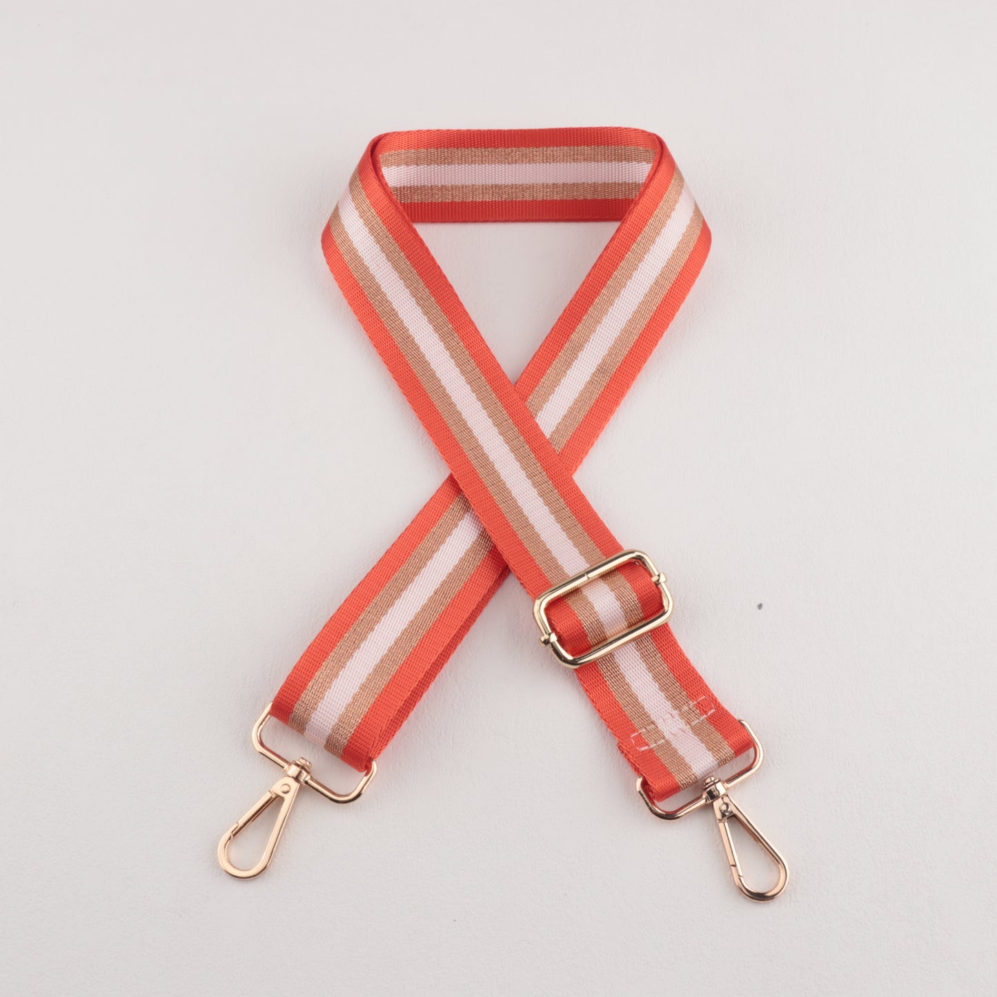 Gold and Silver Stripe Thread Glitter Bag Strap