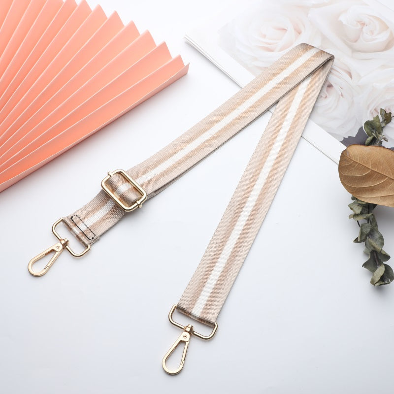 Gold and Silver Stripe Thread Glitter Bag Strap