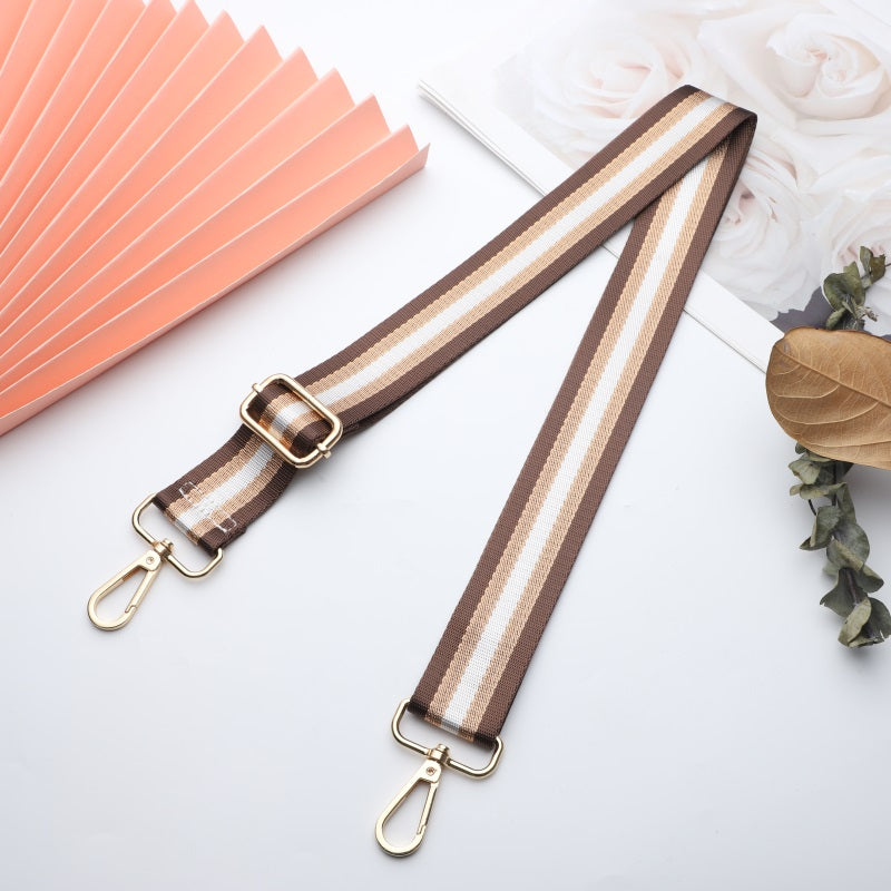 Gold and Silver Stripe Thread Glitter Bag Strap