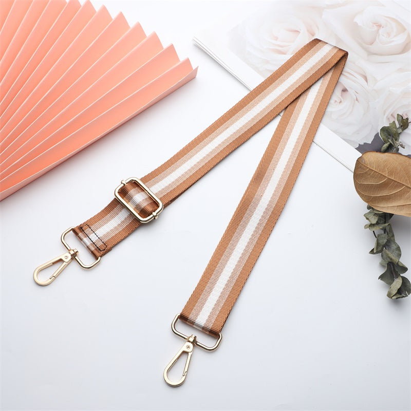 Gold and Silver Stripe Thread Glitter Bag Strap