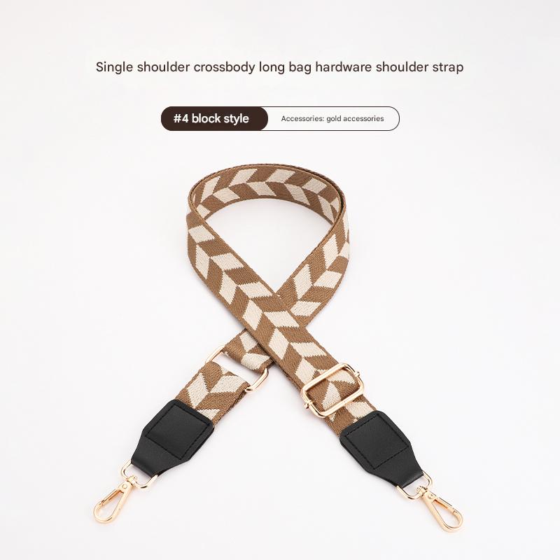 Colorful Leaf Texture Bag strap with Leather Head