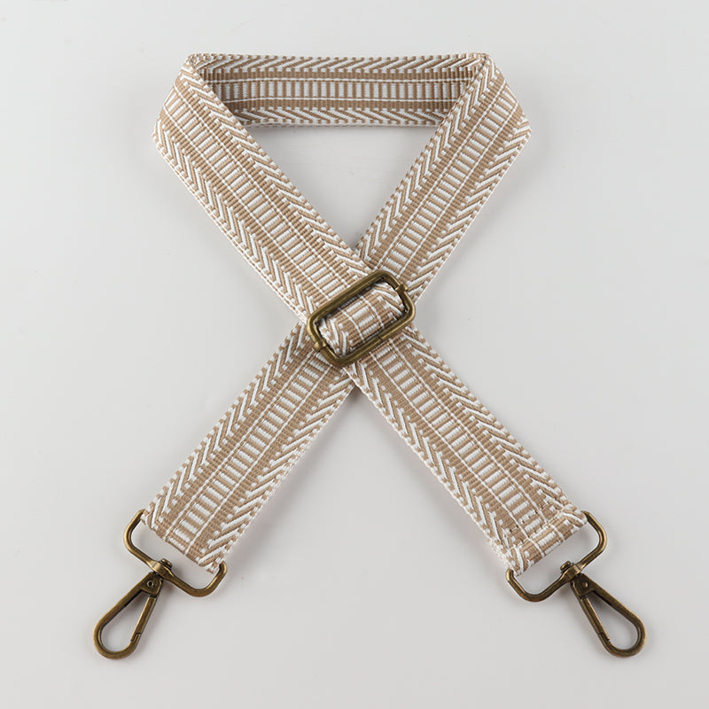 V-cut Print Bronze Buckle Shoulder Straps