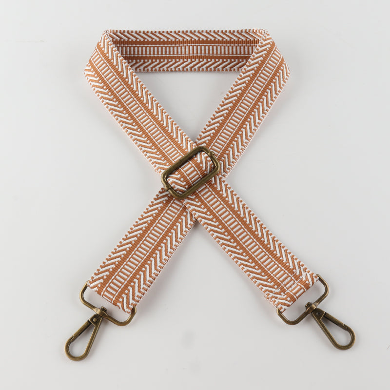 V-cut Print Bronze Buckle Shoulder Straps