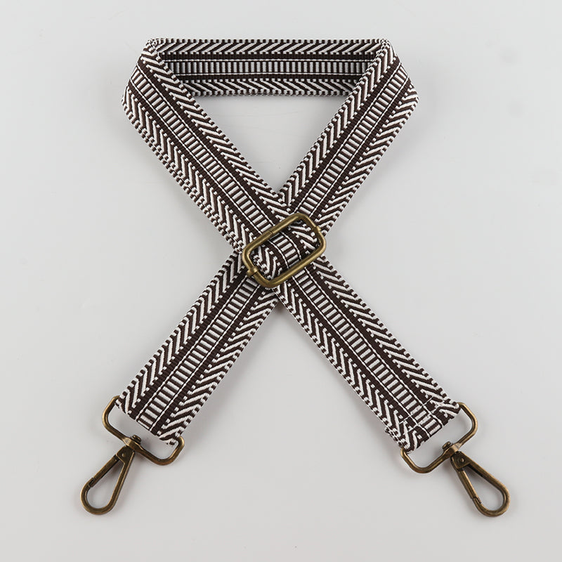 V-cut Print Bronze Buckle Shoulder Straps