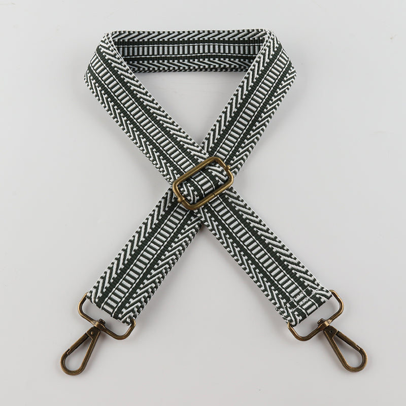 V-cut Print Bronze Buckle Shoulder Straps