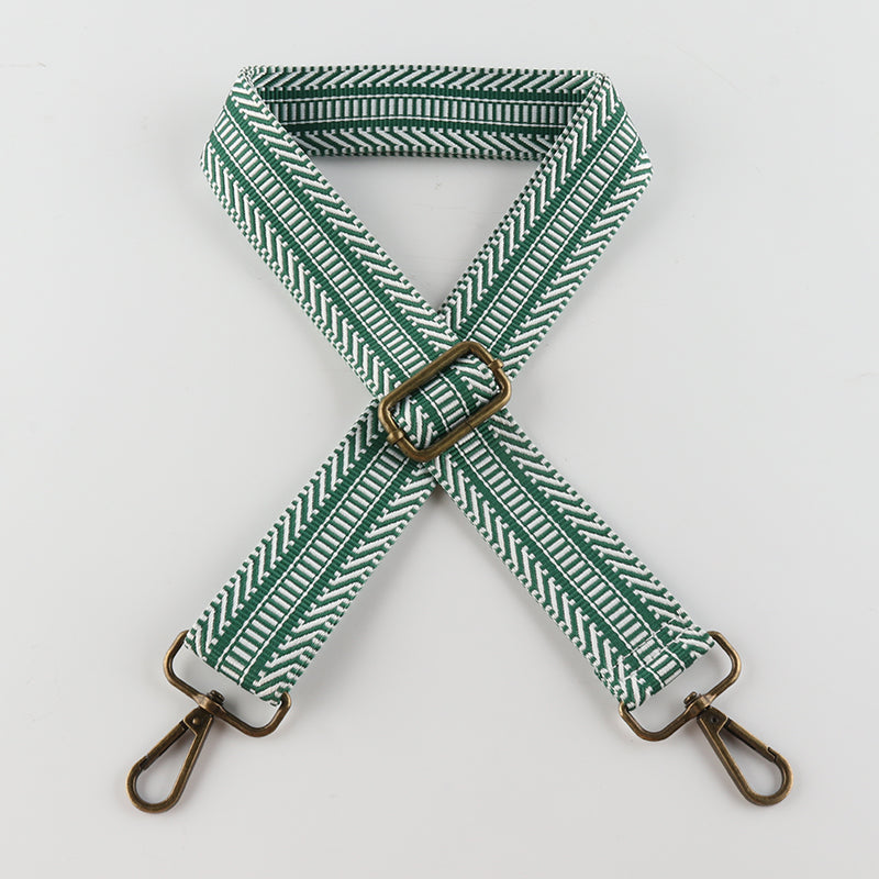 V-cut Print Bronze Buckle Shoulder Straps