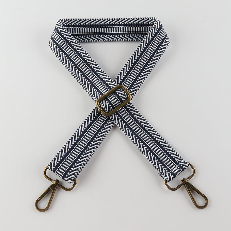 V-cut Print Bronze Buckle Shoulder Straps