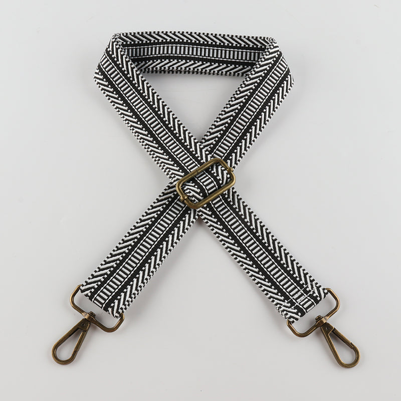 V-cut Print Bronze Buckle Shoulder Straps