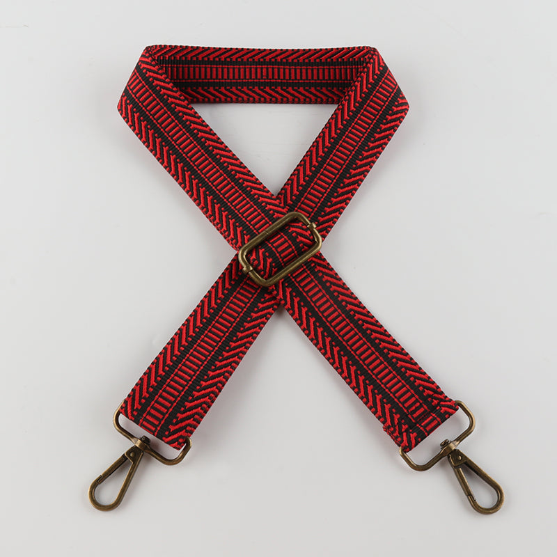 V-cut Print Bronze Buckle Shoulder Straps
