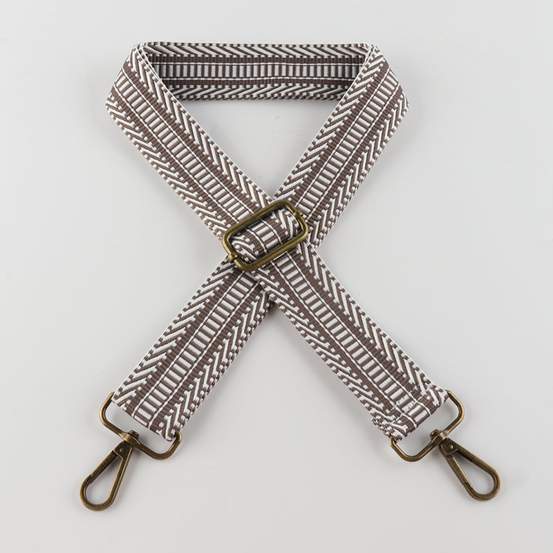 V-cut Print Bronze Buckle Shoulder Straps