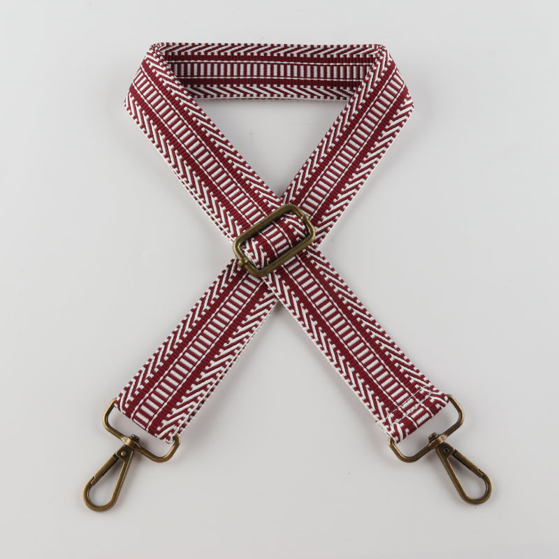 V-cut Print Bronze Buckle Shoulder Straps