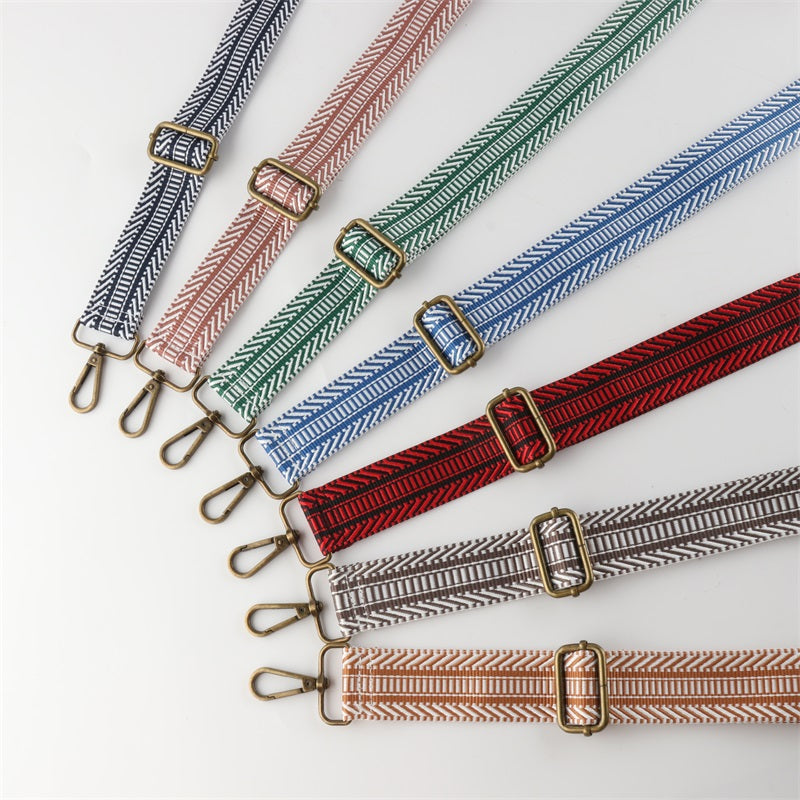 V-cut Print Bronze Buckle Shoulder Straps