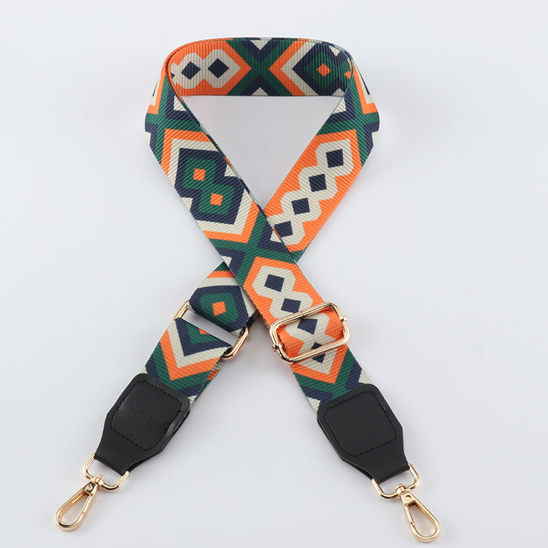 Colorful Diamond Bag Strap with Leather Head