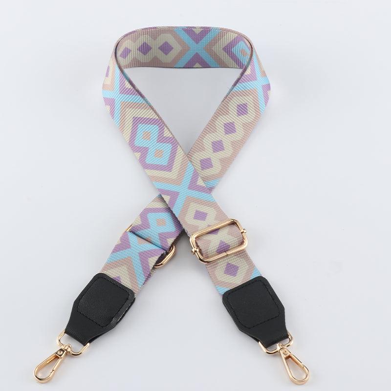 Colorful Diamond Bag Strap with Leather Head