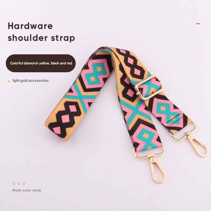 Multi-color Diamond Pattern Bag Strap