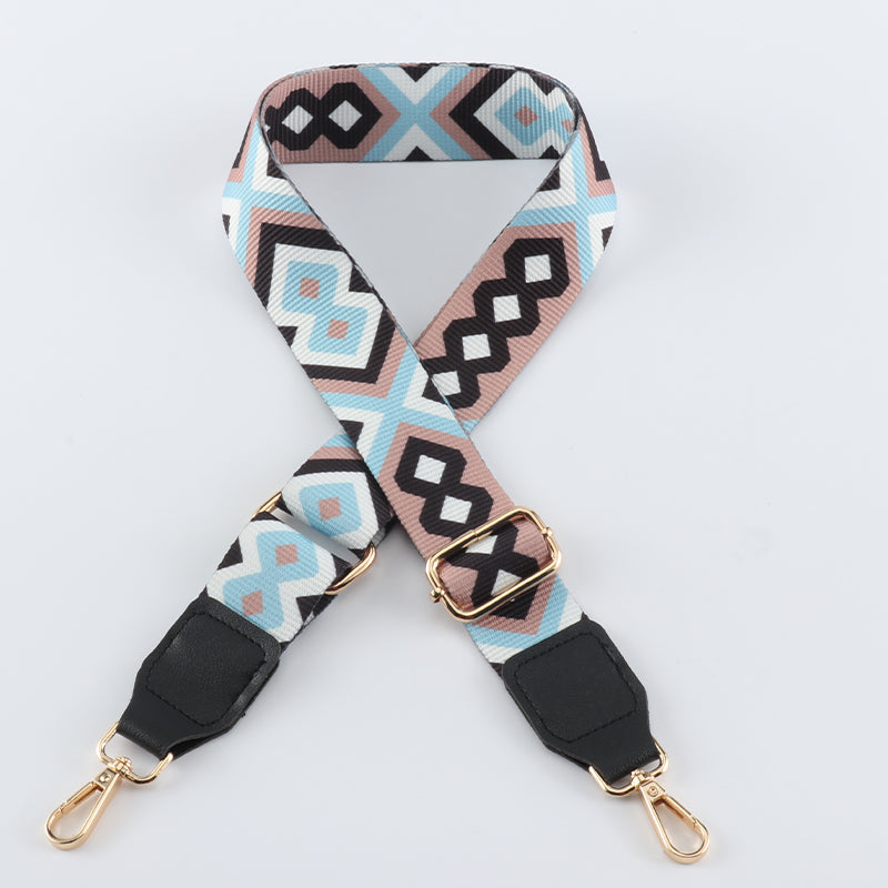 Colorful Diamond Bag Strap with Leather Head