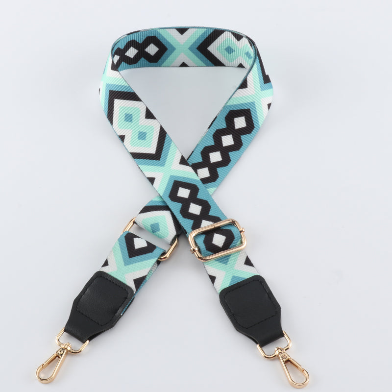 Colorful Diamond Bag Strap with Leather Head
