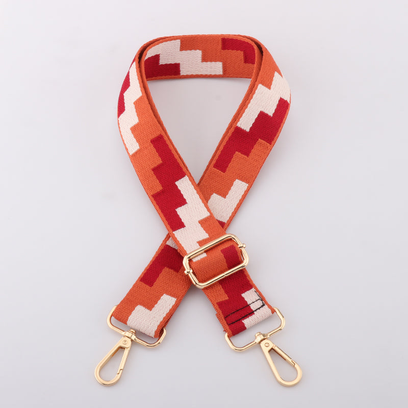 Tricolor Check Jacquard Bag Shoulder Strap