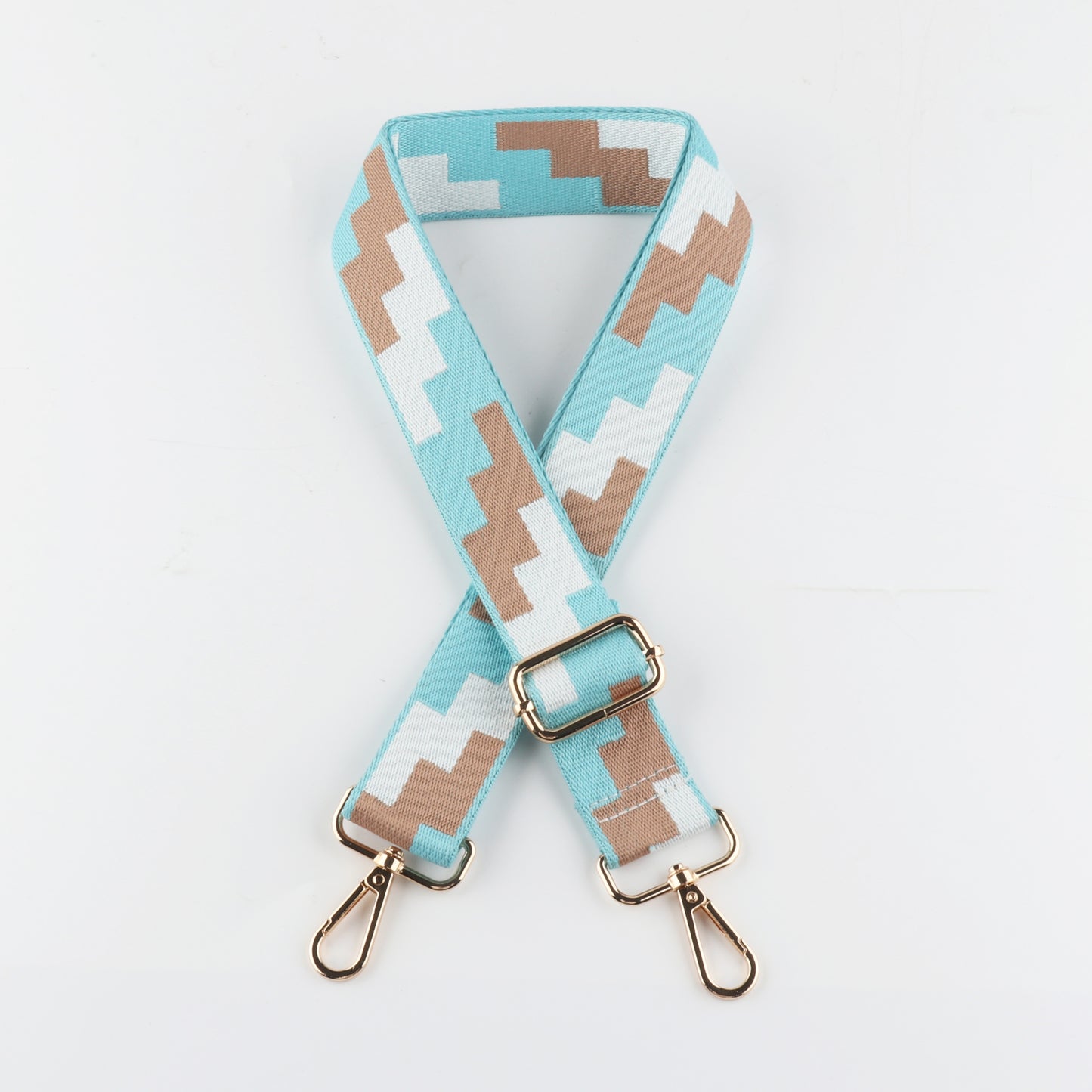 Tricolor Check Jacquard Bag Shoulder Strap