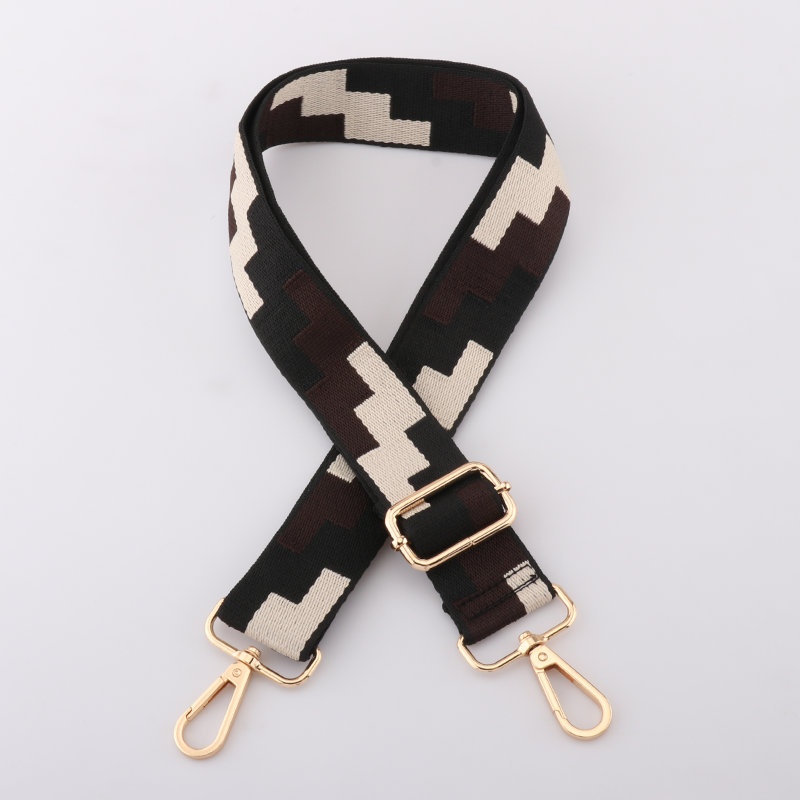 Tricolor Check Jacquard Bag Shoulder Strap