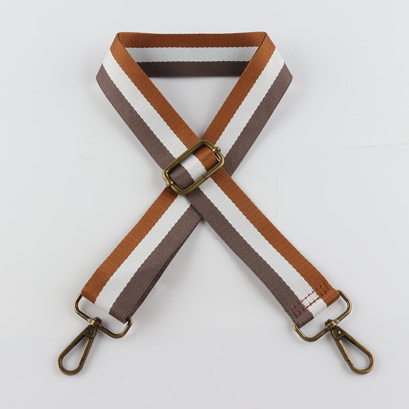 Stripe Arrow Pattern Bronze Buckle Shoulder Straps