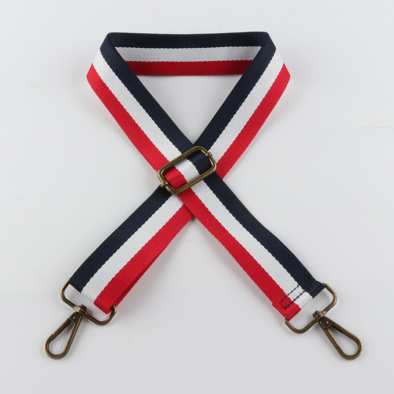Stripe Arrow Pattern Bronze Buckle Shoulder Straps