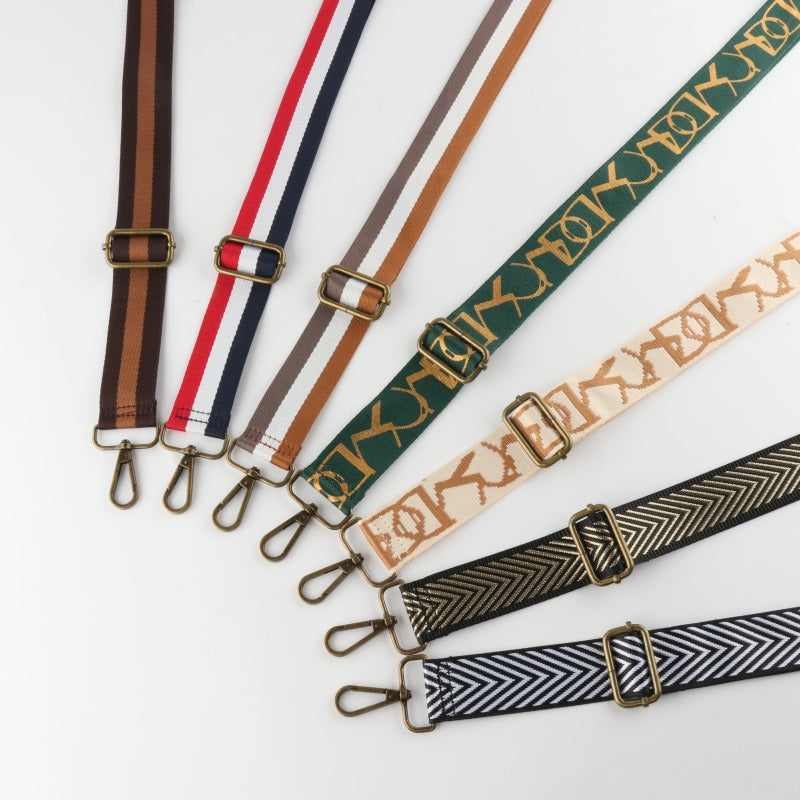 Stripe Arrow Pattern Bronze Buckle Shoulder Straps