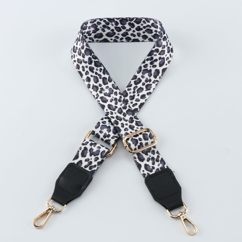 Colorful Leopard Print Bag Shoulder Strap with Leather Head