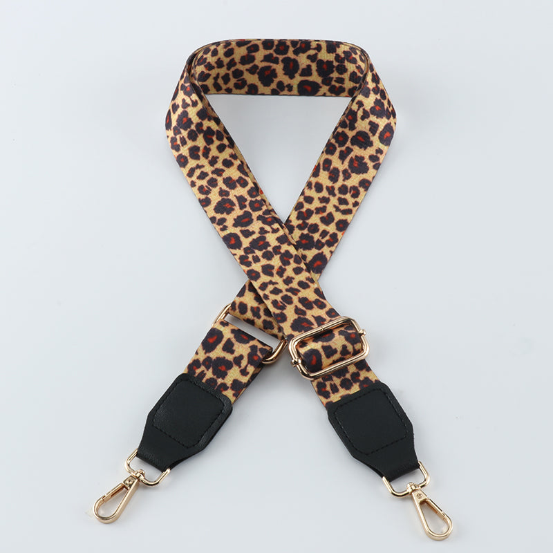 Colorful Leopard Print Bag Shoulder Strap with Leather Head