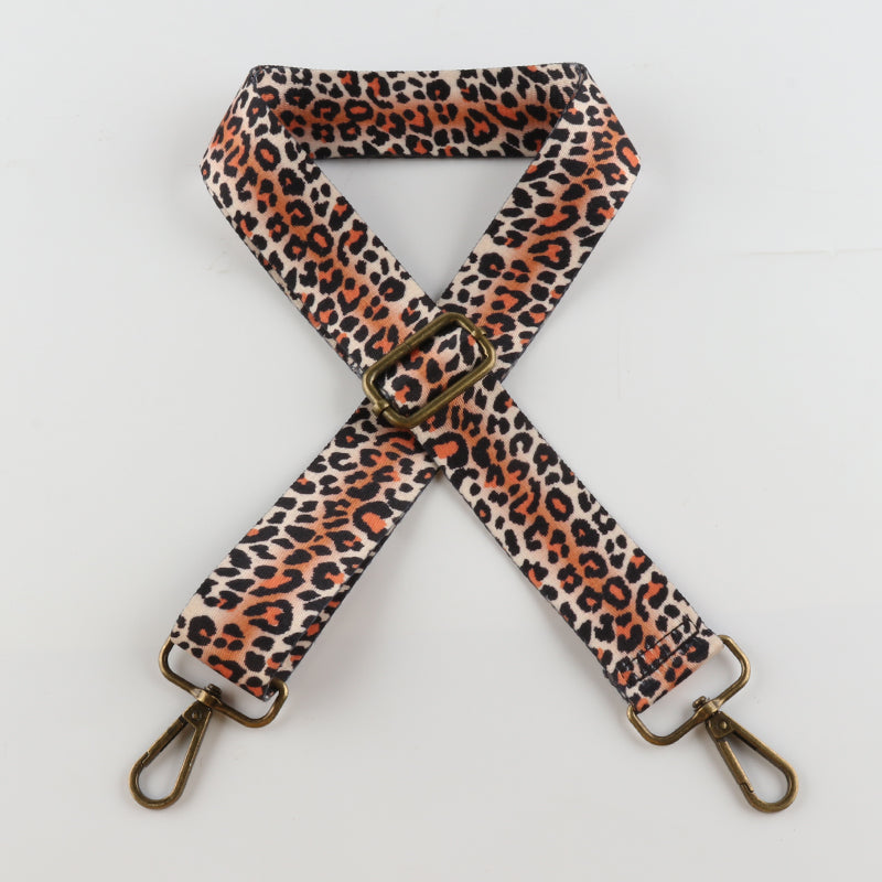 Colorful Leopard Print Bronze Buckle Shoulder Straps