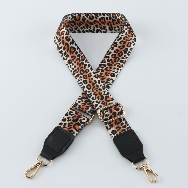 Colorful Leopard Print Bag Shoulder Strap with Leather Head