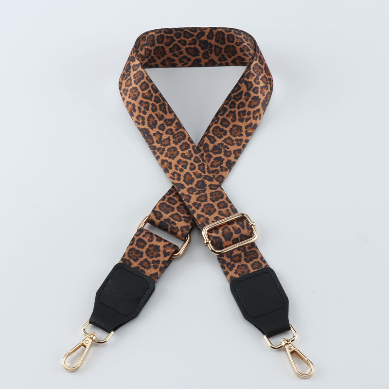 Colorful Leopard Print Bag Shoulder Strap with Leather Head