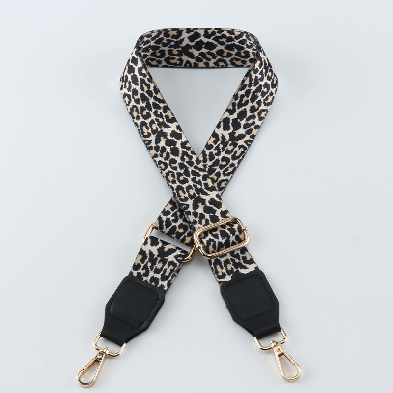 Colorful Leopard Print Bag Shoulder Strap with Leather Head