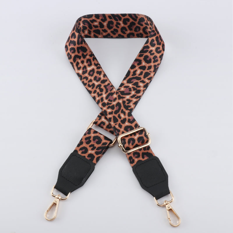 Colorful Leopard Print Bag Shoulder Strap with Leather Head