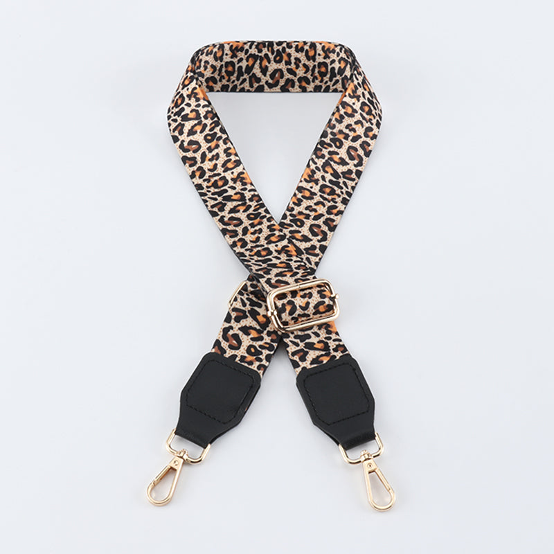 Colorful Leopard Print Bag Shoulder Strap with Leather Head