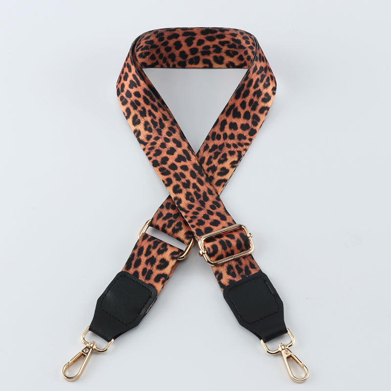 Colorful Leopard Print Bag Shoulder Strap with Leather Head