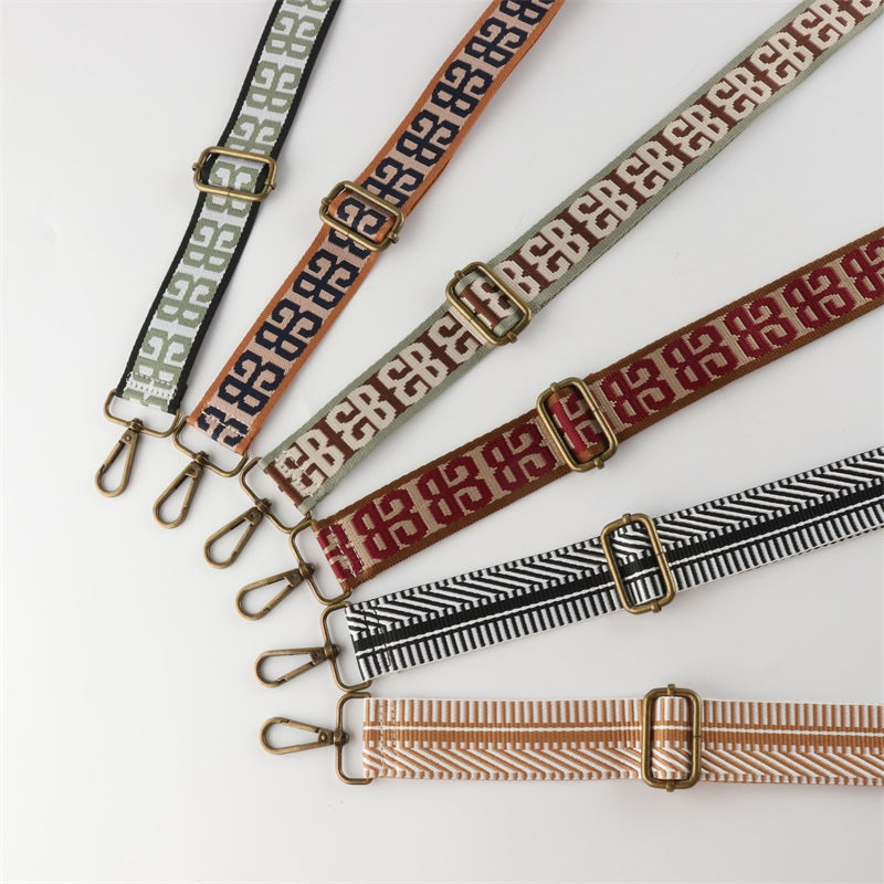 Colorful Graphics Bronze Buckle Shoulder Straps