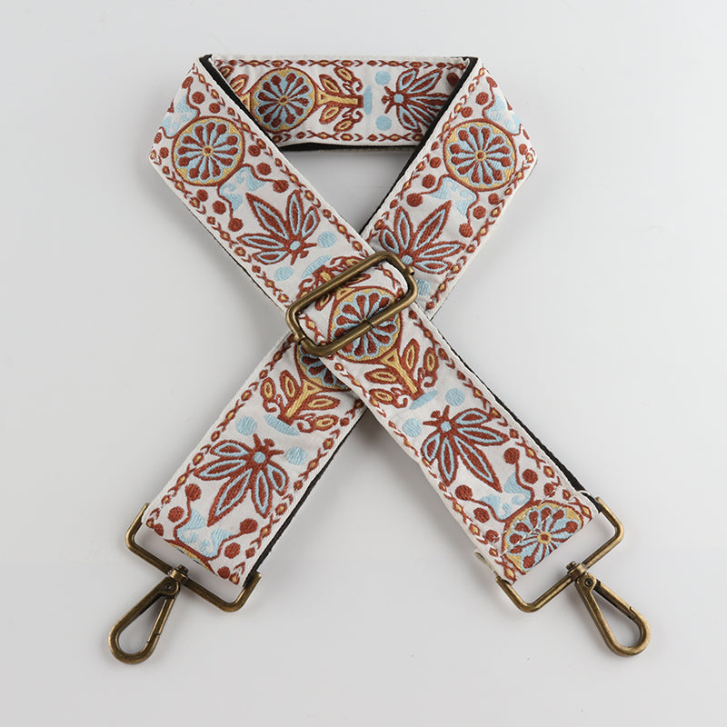 Rhombus Geometric Collision Elements Bronze Buckle Wide Shoulder Straps