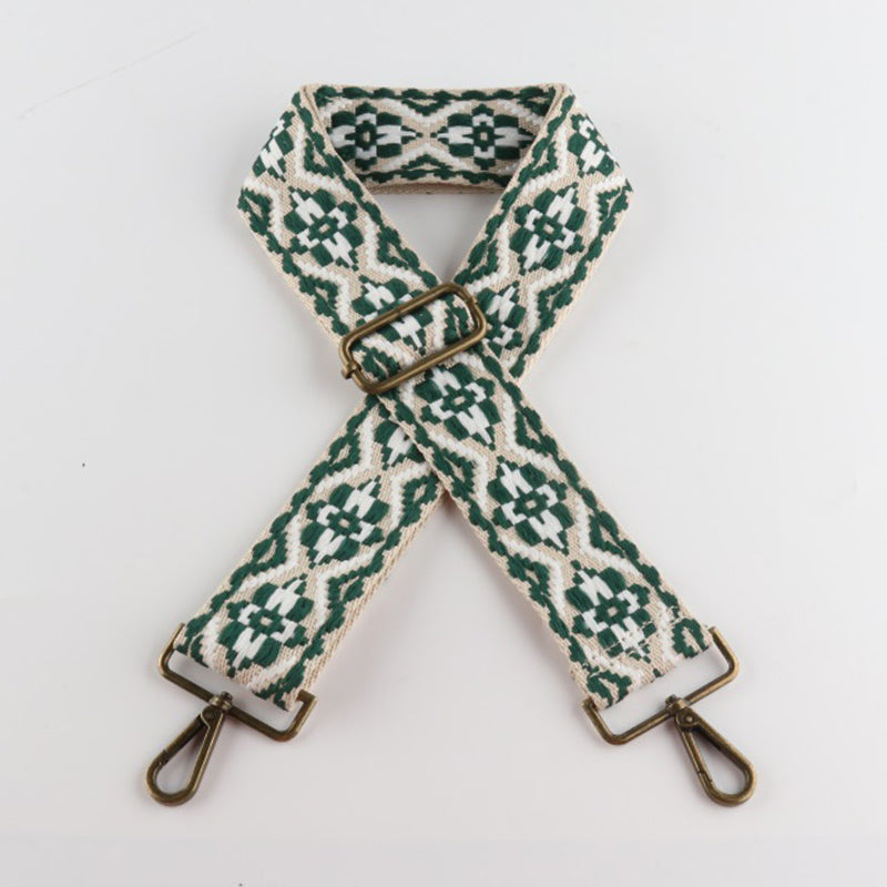 Colored Embroidered Bronze Buckle Wide Shoulder Straps