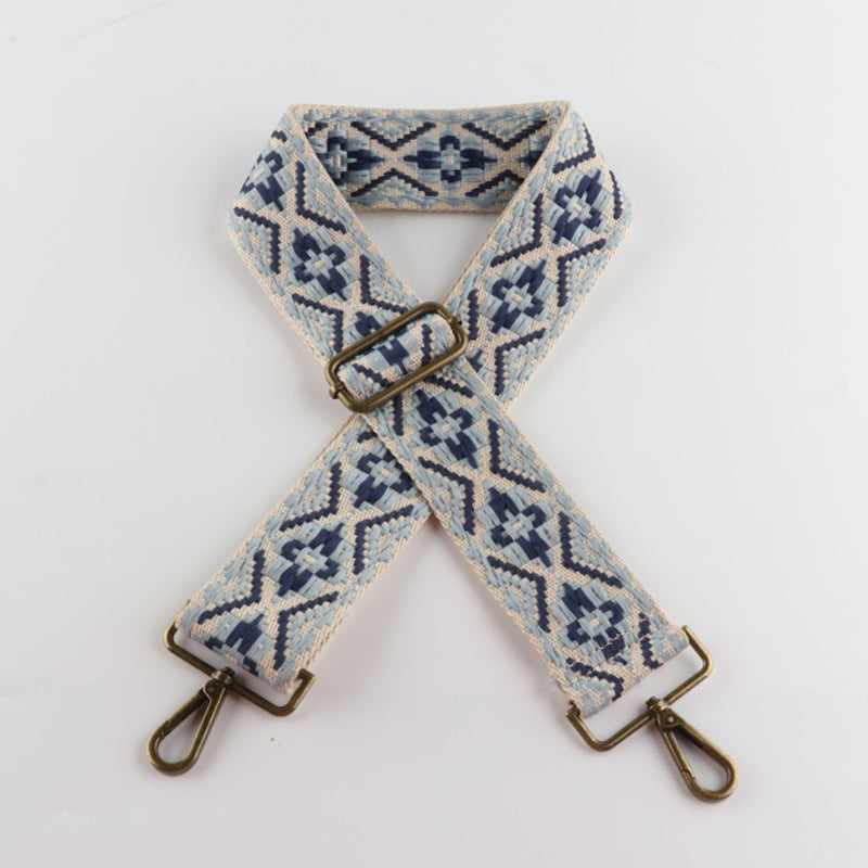 Colored Embroidered Bronze Buckle Wide Shoulder Straps