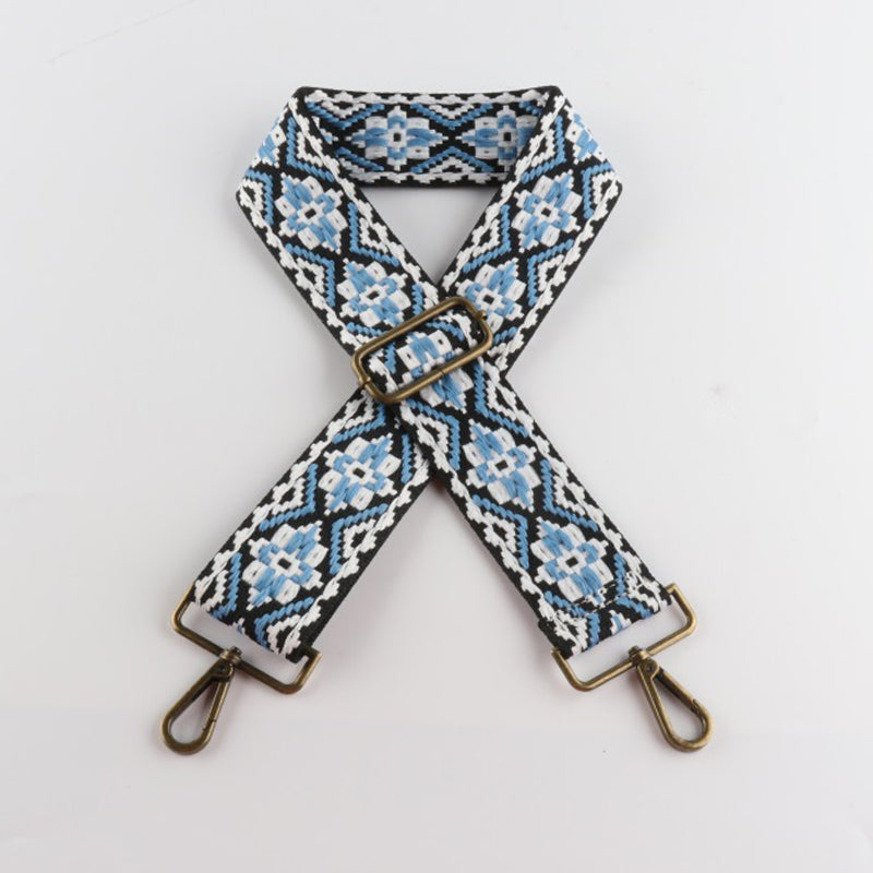 Colored Embroidered Bronze Buckle Wide Shoulder Straps