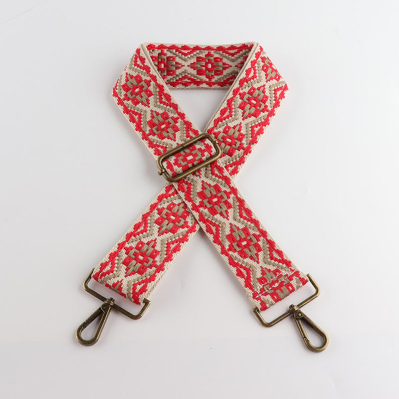 Colored Embroidered Bronze Buckle Wide Shoulder Straps