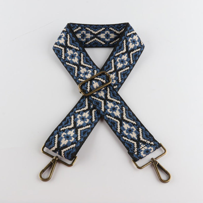 Colored Embroidered Bronze Buckle Wide Shoulder Straps