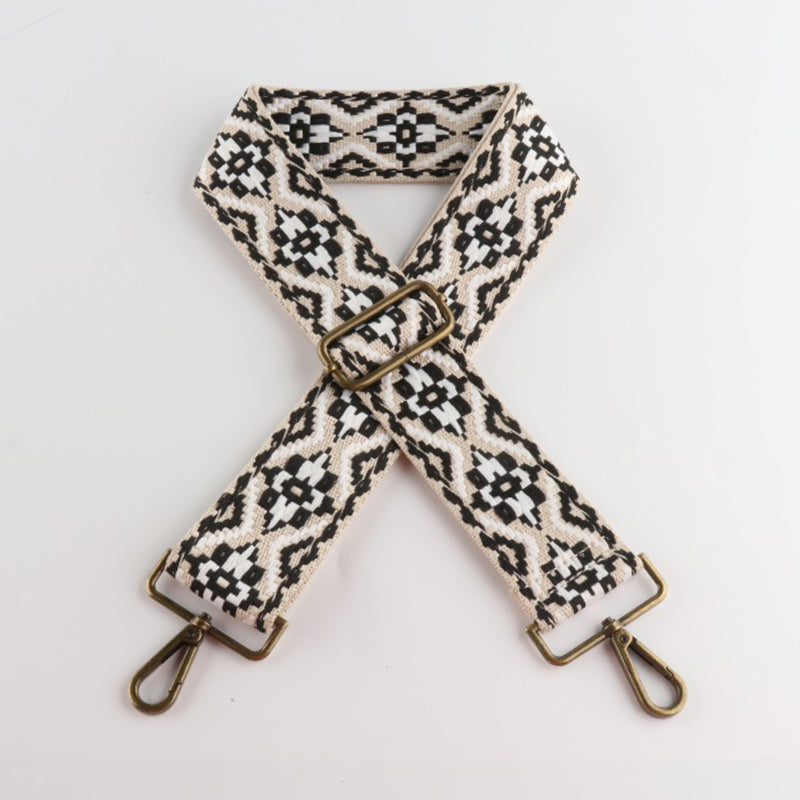 Colored Embroidered Bronze Buckle Wide Shoulder Straps
