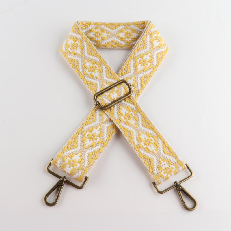 Colored Embroidered Bronze Buckle Wide Shoulder Straps
