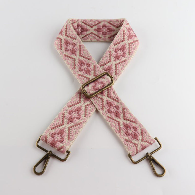 Colored Embroidered Bronze Buckle Wide Shoulder Straps