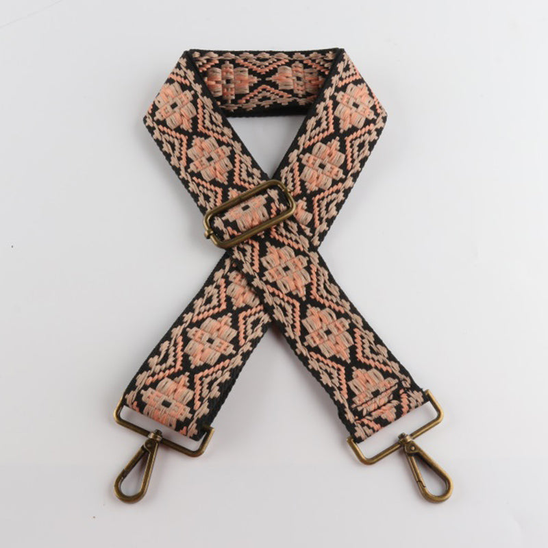 Colored Embroidered Bronze Buckle Wide Shoulder Straps