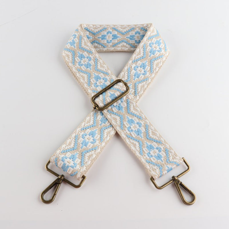 Colored Embroidered Bronze Buckle Wide Shoulder Straps